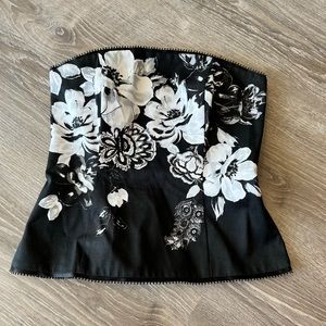 Black floral corset